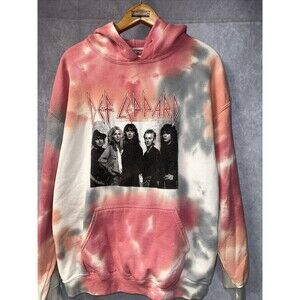 Def Leopard Tie Died Hooded Sweatshirt Size Medium